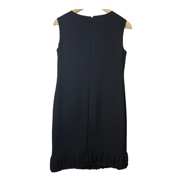 Talbots Collection Dress Sleeveless Black Sheath Ruched Hem LBD 4 Petite 4P - Picture 2 of 6